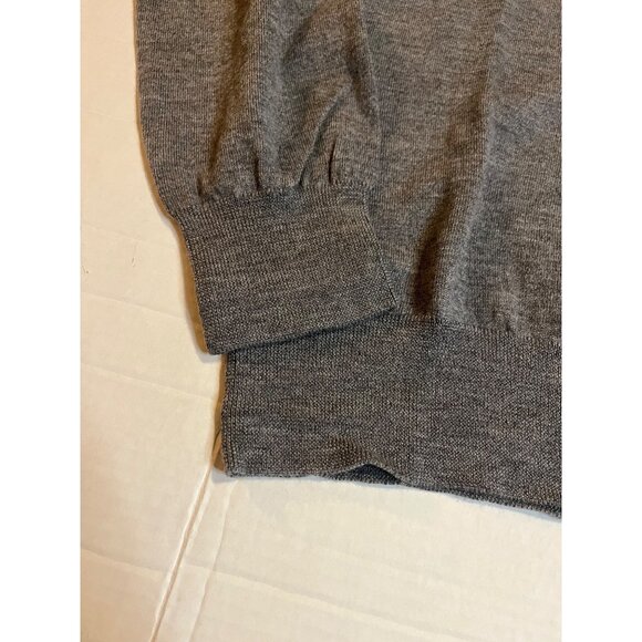 Jack Spade Mens 100% wool V-Neck Sweater XL Gray finely ribbed detail preppy - Picture 4 of 9
